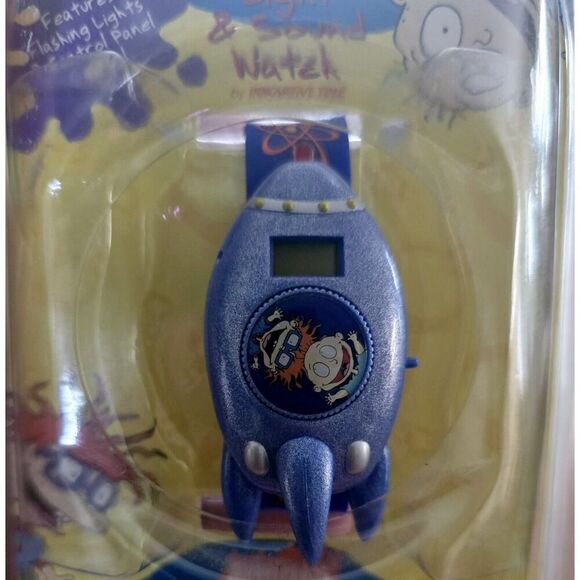 Vintage Rugrats Light & Sound Rocketship WATCH NEW 1998 nickelodeon cartoon tomy - Picture 3 of 6